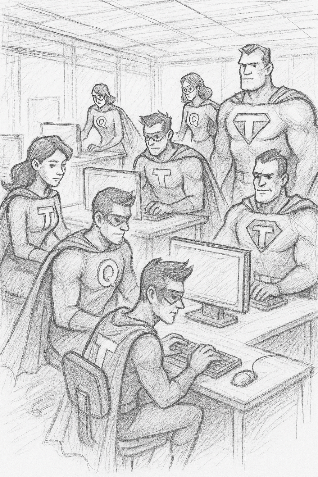 Testing Superheroes illustration